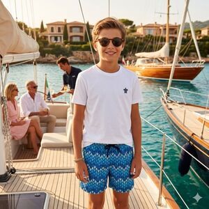 VILEBREQUIN Blue Pattern Swim Shorts Trunks  Boys Size 12